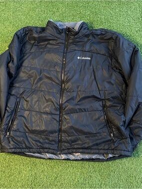 Columbia Omni-Heat Black Puffer Jacket XXL Full Zip Interchange